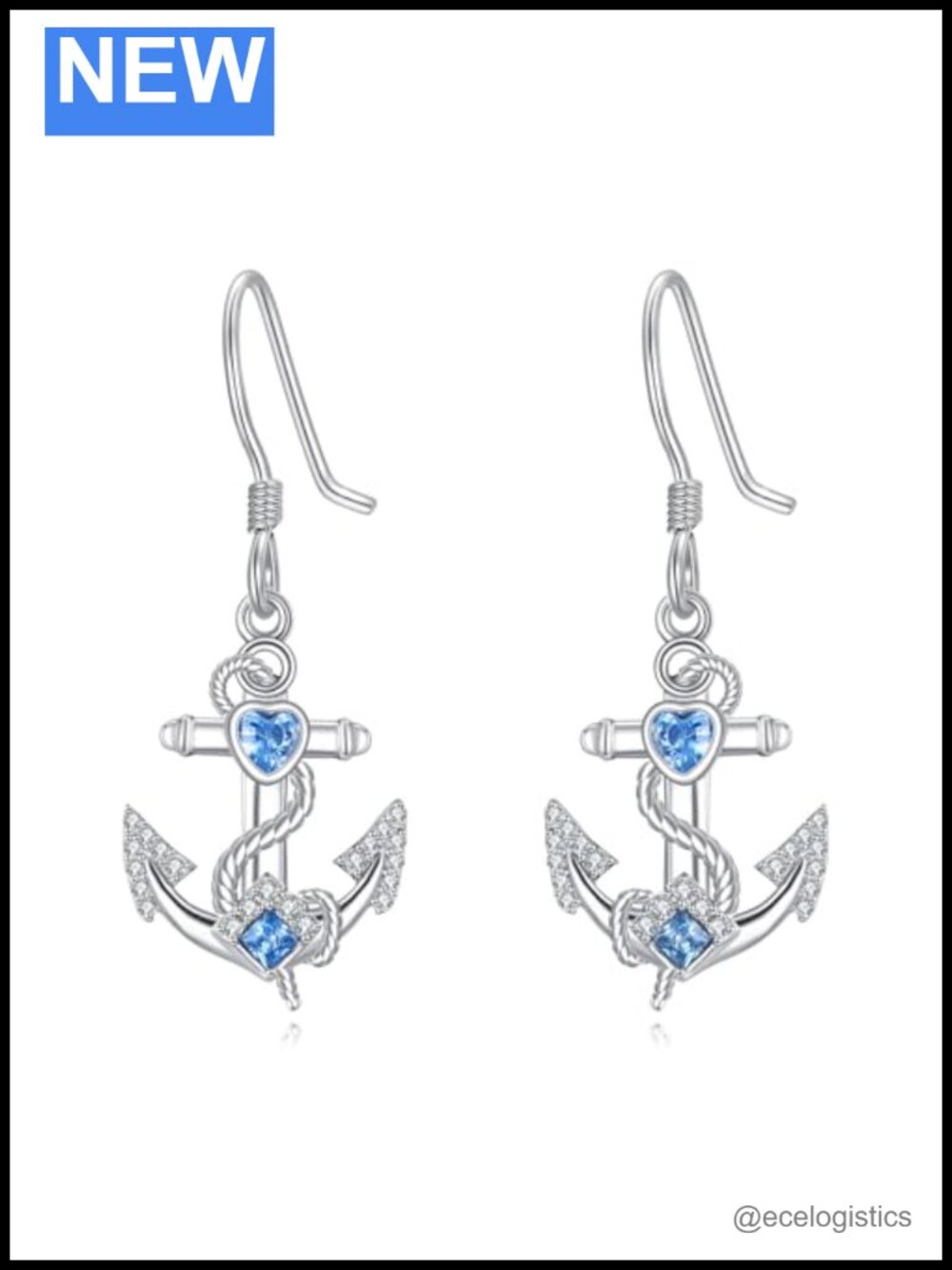 Sterling Silver Anchor Dangle Drop Earrings Ocean Theme Gift for Women